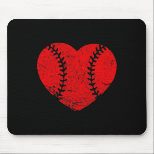 Vintage Baseball Herz Valentinstag Jungen Mädchen Mousepad