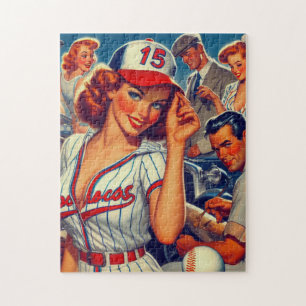 Vintage Baseball-Illustration Puzzle