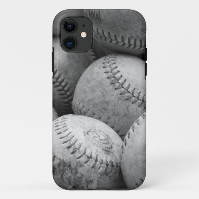 Vintage Baseball in Schwarzweiss Case-Mate iPhone Hülle (Rückseite)