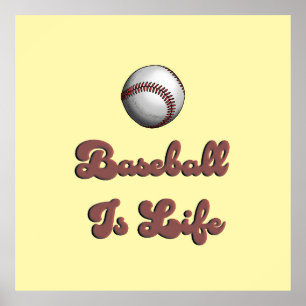 Vintage Baseball Ist Leben Retro Schrift Athletisc Poster