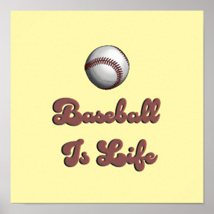Vintage Baseball Ist Leben Retro Schrift Athletisc Poster