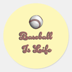 Vintage Baseball Ist Leben Retro Schrift Athletisc Runder Aufkleber