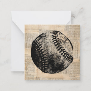 Vintage-Baseball-Kunstillustration im Zeitungsstil Mitteilungskarte