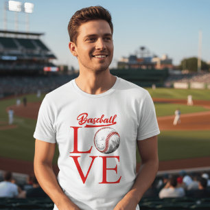 Vintage-Baseball-Liebes-Herz-Sportfan-T-Shirt T-Shirt