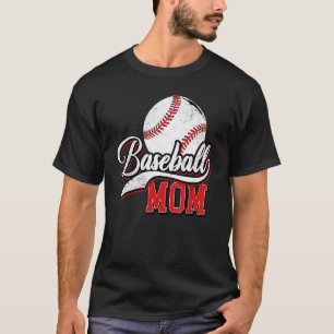 Vintage Baseball Mama Messy Bun Softball Mama Mutt T-Shirt