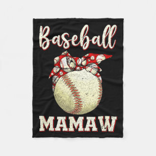 Vintage Baseball Mamaw Damen Softball Leopard Fleecedecke