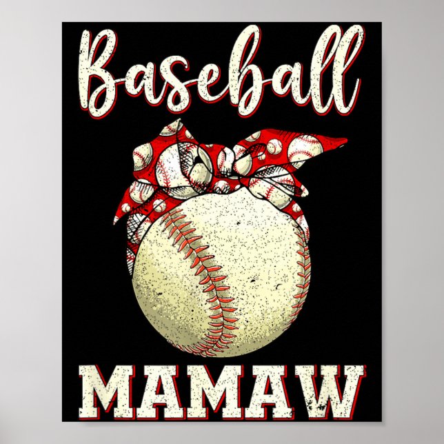 Vintage-Baseball-Mamaw-Damen-Softball-Leopard Poster (Vorne)
