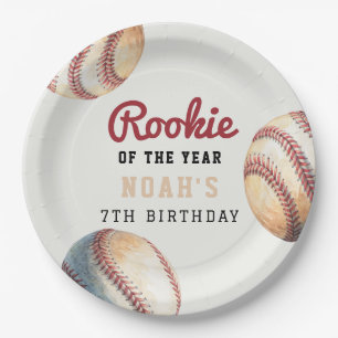 Vintage-Baseball-Neuling-Jungen-Geburtstag Pappteller
