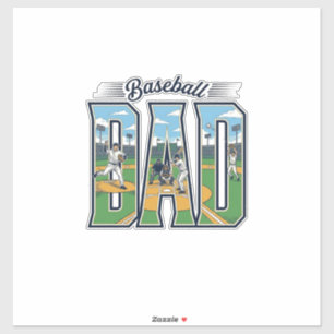 Vintage Baseball Papa Graviertes Buchstaben Shirt Aufkleber