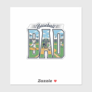 Vintage Baseball Papa Graviertes Buchstaben Shirt Aufkleber