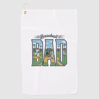 Vintage Baseball Papa graviertes Buchstaben-Shirt- Golfhandtuch