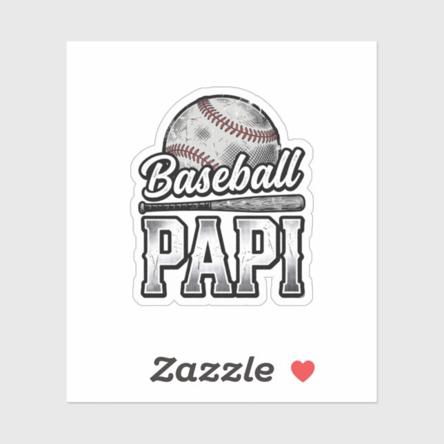 Vintage Baseball Papi abgenutztes Dad-Shirt Design Aufkleber (Blatt)