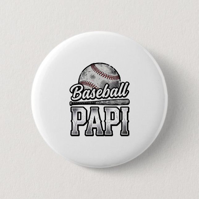Vintage Baseball Papi abgenutztes Dad-Shirt-Design Button (Vorderseite)
