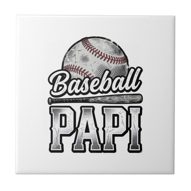 Vintage Baseball Papi abgenutztes Dad-Shirt Design Fliese (Vorderseite)