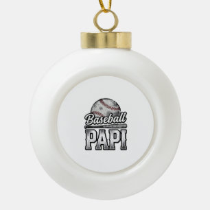 Vintage Baseball Papi abgenutztes Dad-Shirt-Design Keramik Kugel-Ornament