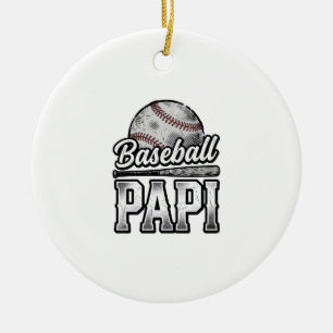 Vintage Baseball Papi abgenutztes Dad-Shirt-Design Keramik Ornament