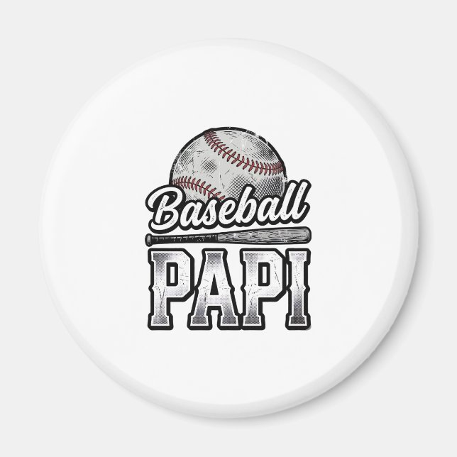 Vintage Baseball Papi abgenutztes Dad-Shirt-Design Magnet (Vorne)