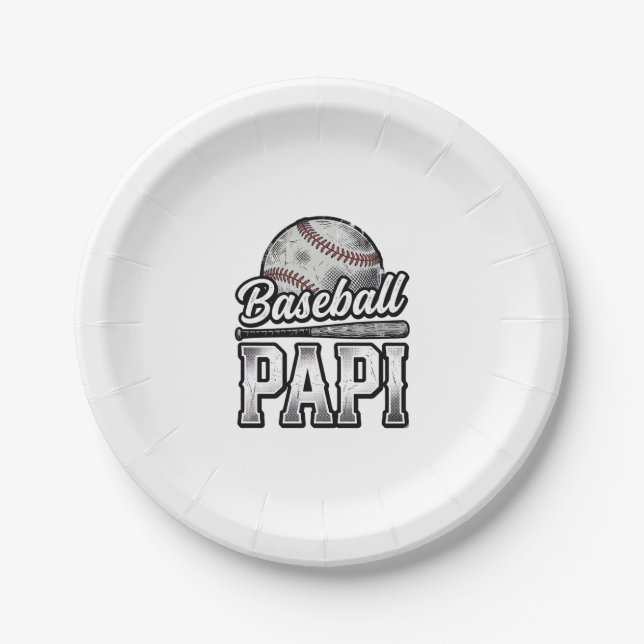 Vintage Baseball Papi abgenutztes Dad-Shirt Design Pappteller (Vorderseite)