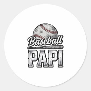 Vintage Baseball Papi abgenutztes Dad-Shirt Design Runder Aufkleber