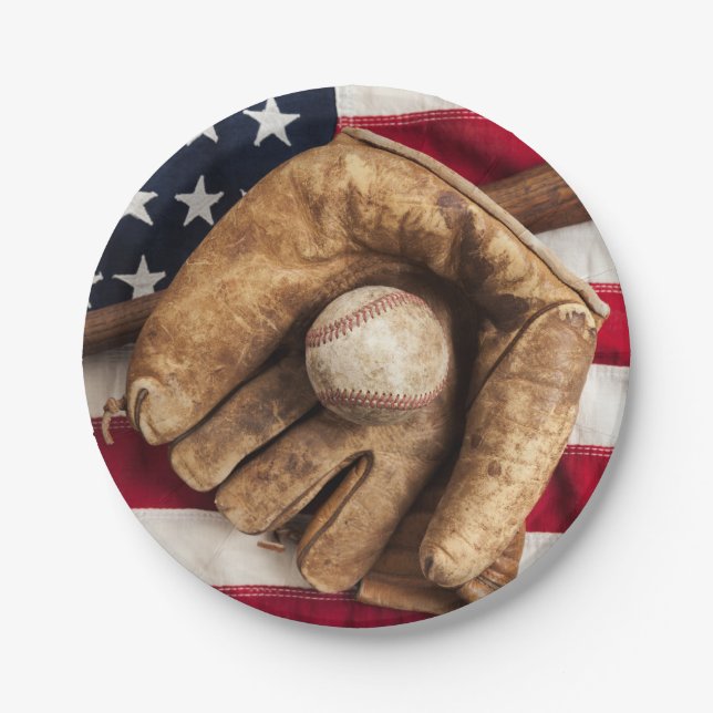 Vintage-Baseball Pappteller (Vorderseite)