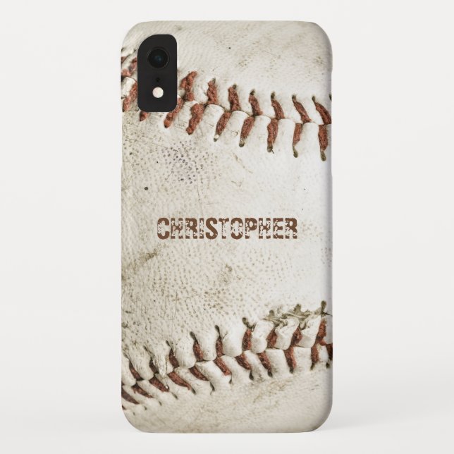 Vintage-Baseball Personalisiert Case-Mate iPhone Hülle (Rückseite)