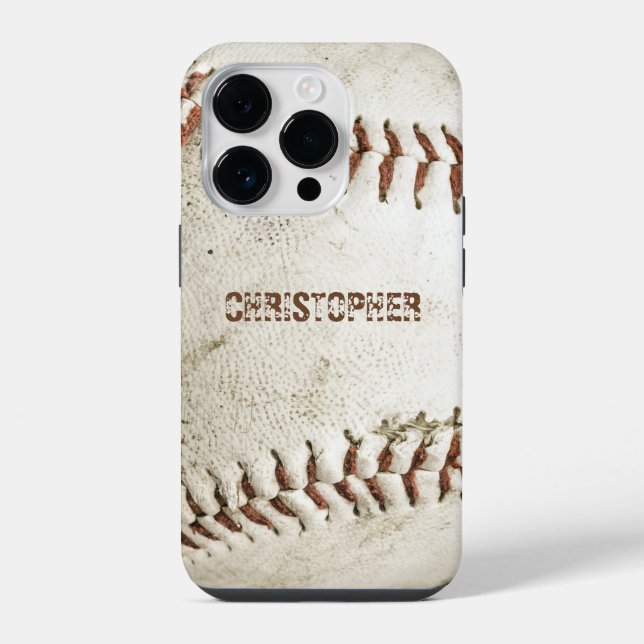 Vintage-Baseball Personalisiert iPhone Hülle (Rückseite)