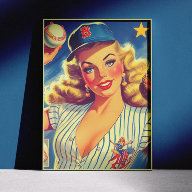 Vintage-Baseball-Pin-up Poster (Von Creator hochgeladen)