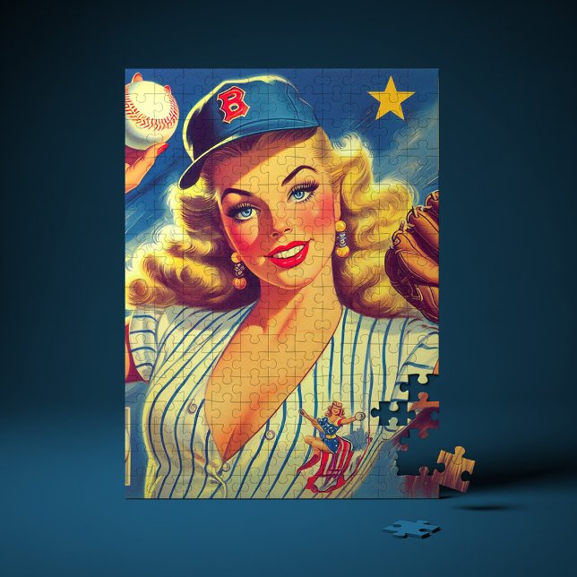 Vintage-Baseball-Pin-up Puzzle (Von Creator hochgeladen)