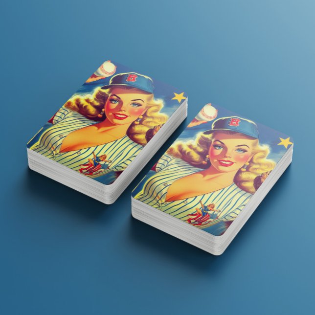 Vintage-Baseball-Pin-up Spielkarten (Von Creator hochgeladen)