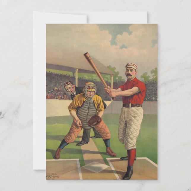 Vintage Baseball-Plakat-Einladung Einladung (Vorderseite)