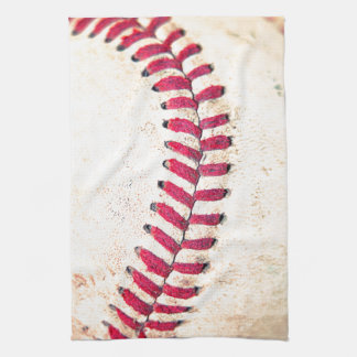 Vintage Baseball-rote Stich-nahes hohes Foto Handtuch