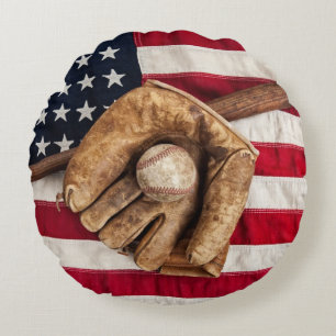 Vintage Baseball Rundes Kissen