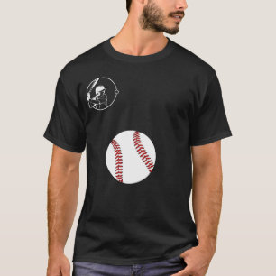 Vintage-Baseball-Schlagmann-T-Shirt mit großem Rot T-Shirt