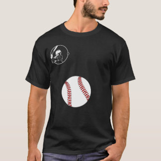 Vintage-Baseball-Schlagmann-T-Shirt mit großem Rot T-Shirt
