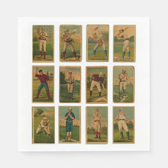 Vintage-Baseball Serviette (Vorderseite)