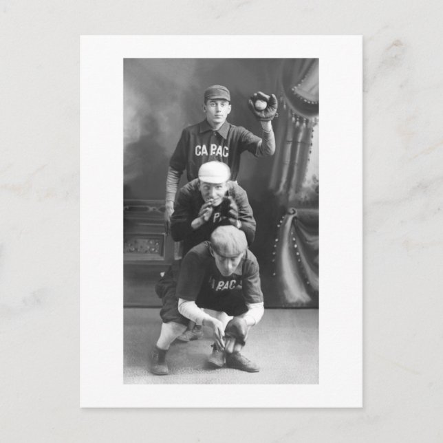 Vintage Baseball-Spieler Anfang der 1900er Jahre Postkarte (Vorderseite)