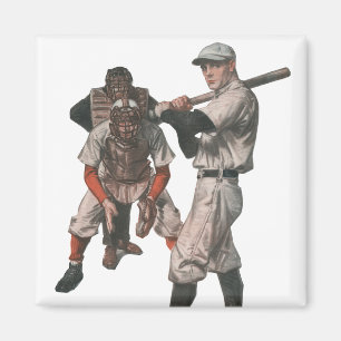 Vintage Baseball-Spieler Magnet