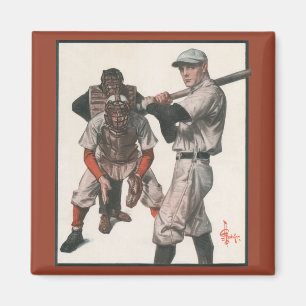 Vintage Baseball-Spieler Magnet