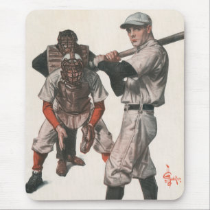 Vintage Baseball-Spieler Mousepad