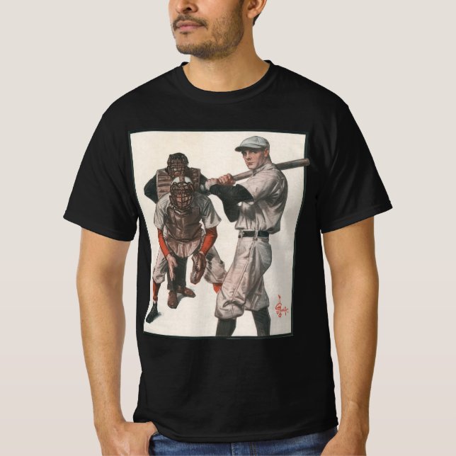 Vintage Baseball-Spieler T-Shirt (Vorderseite)
