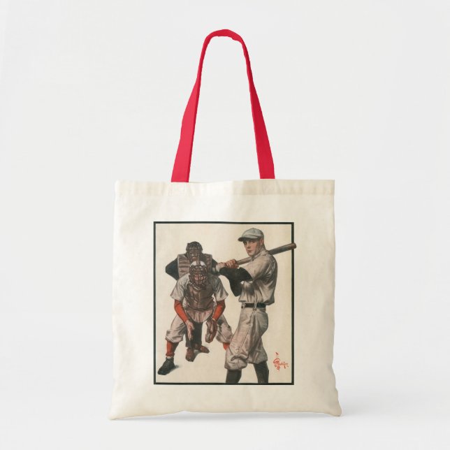 Vintage Baseball-Spieler Tragetasche (Vorne)