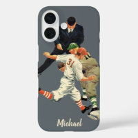 Vintage Baseball-Spieler vor Zuhause