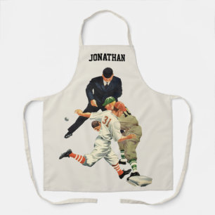 Vintage Baseball-Spieler vor Zuhause Schürze