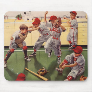Vintage-Baseball-Sportmannschaft, Jungen rauften Mousepad