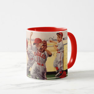 Vintage-Baseball-Sportteam, Jungen raufen Tasse
