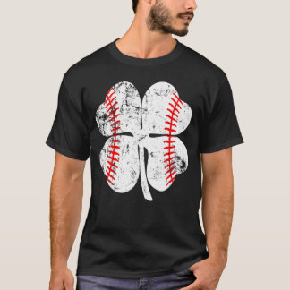 Vintage Baseball St. Patrick's Day Shamrock Irisch T-Shirt