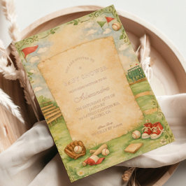 Vintage Baseball Storybook Baby Shower Folieneinladung