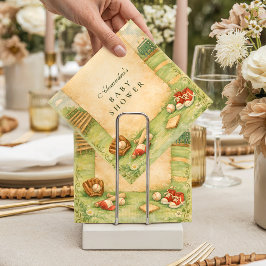 Vintage Baseball Storybook Baby Shower Serviette