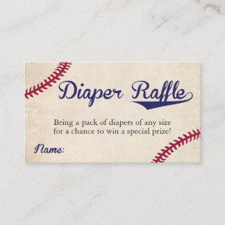 Vintage Baseball Themed Diaper Raffelkarten Begleitkarte