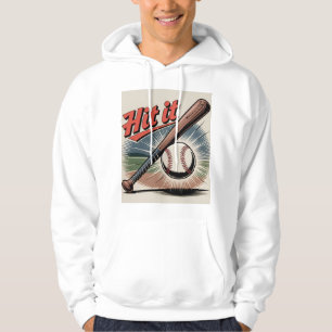 Vintage Baseball "Treffer" Grafik – Retro Sport Hoodie